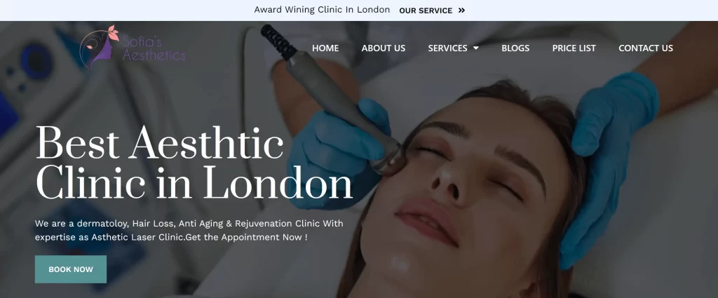 picture of Health and skin clinic London Website